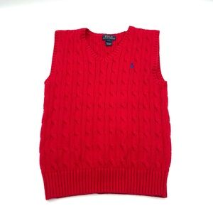 Polo by Ralph Lauren Boys V-Neck Red Sweater Vest